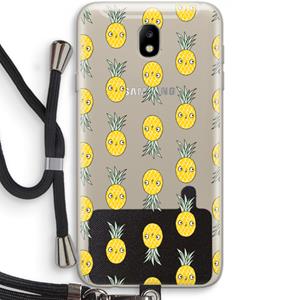 CaseCompany Ananas: Samsung Galaxy J7 (2017) Transparant Hoesje met koord