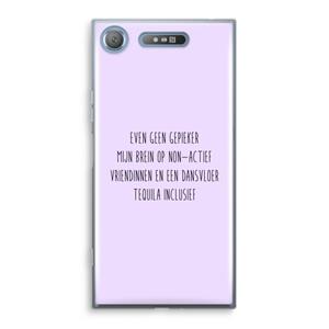 CaseCompany Tequila: Sony Xperia XZ1 Transparant Hoesje