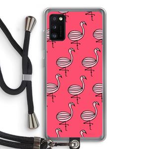 CaseCompany Flamingo: Samsung Galaxy A41 Transparant Hoesje met koord