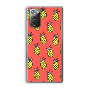 CaseCompany Ananas: Samsung Galaxy Note 20 / Note 20 5G Transparant Hoesje