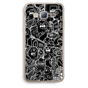 CaseCompany Vexx Black City : Samsung Galaxy J3 (2016) Transparant Hoesje