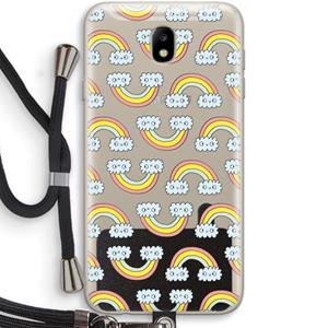 CaseCompany Regenboog: Samsung Galaxy J7 (2017) Transparant Hoesje met koord