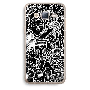 CaseCompany Vexx Black Mixtape: Samsung Galaxy J3 (2016) Transparant Hoesje