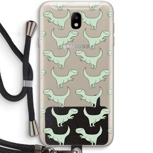 CaseCompany Dinos: Samsung Galaxy J7 (2017) Transparant Hoesje met koord