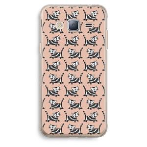 CaseCompany Zwarte poes: Samsung Galaxy J3 (2016) Transparant Hoesje