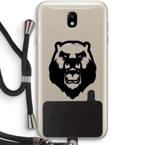 CaseCompany Angry Bear (black): Samsung Galaxy J7 (2017) Transparant Hoesje met koord