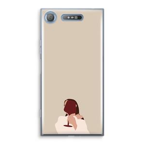 CaseCompany I drink wine: Sony Xperia XZ1 Transparant Hoesje