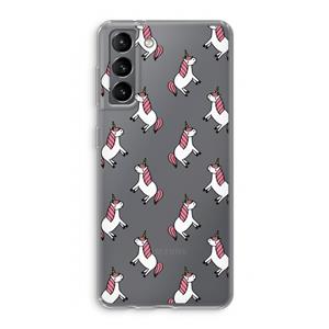 CaseCompany Eenhoorns overal: Samsung Galaxy S21 Transparant Hoesje