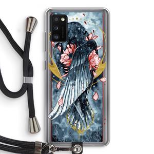 CaseCompany Golden Raven: Samsung Galaxy A41 Transparant Hoesje met koord