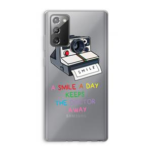 CaseCompany Smile: Samsung Galaxy Note 20 / Note 20 5G Transparant Hoesje