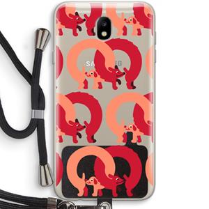 CaseCompany Dogs: Samsung Galaxy J7 (2017) Transparant Hoesje met koord