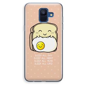 CaseCompany Sleep All Day: Samsung Galaxy A6 (2018) Transparant Hoesje