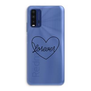 CaseCompany Forever heart black: Xiaomi Redmi 9T Transparant Hoesje