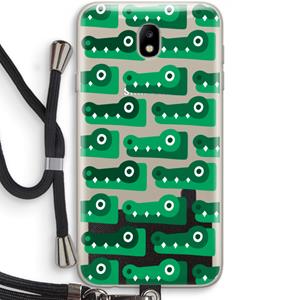 CaseCompany Crocs: Samsung Galaxy J7 (2017) Transparant Hoesje met koord