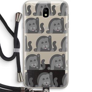 CaseCompany Cats: Samsung Galaxy J7 (2017) Transparant Hoesje met koord