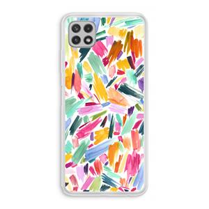 CaseCompany Watercolor Brushstrokes: Samsung Galaxy A22 4G Transparant Hoesje