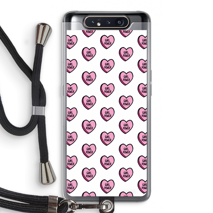 CaseCompany GIRL POWER: Samsung Galaxy A80 Transparant Hoesje met koord