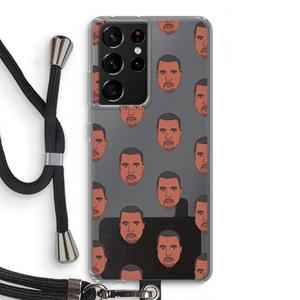 CaseCompany Kanye Call Me℃: Samsung Galaxy S21 Ultra Transparant Hoesje met koord