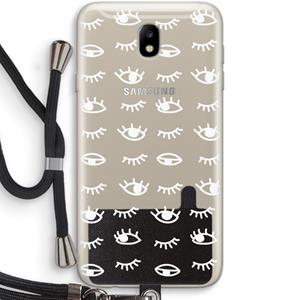 CaseCompany Eye pattern #3: Samsung Galaxy J7 (2017) Transparant Hoesje met koord