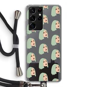 CaseCompany King Kylie: Samsung Galaxy S21 Ultra Transparant Hoesje met koord