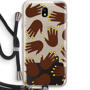 CaseCompany Hands dark: Samsung Galaxy J7 (2017) Transparant Hoesje met koord