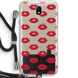 CaseCompany Lips: Samsung Galaxy J7 (2017) Transparant Hoesje met koord