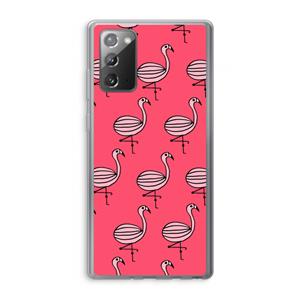 CaseCompany Flamingo: Samsung Galaxy Note 20 / Note 20 5G Transparant Hoesje