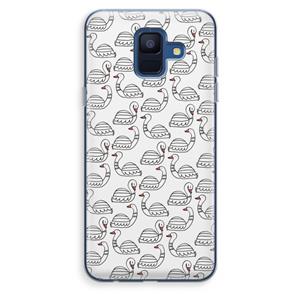 CaseCompany Zwanen: Samsung Galaxy A6 (2018) Transparant Hoesje