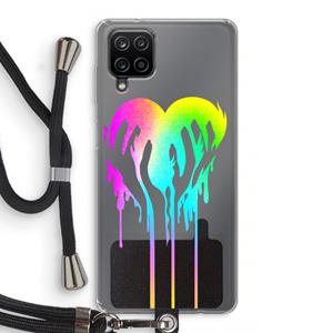CaseCompany Hold My Heart: Samsung Galaxy A12 Transparant Hoesje met koord