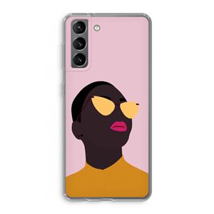 CaseCompany Yellow glasses: Samsung Galaxy S21 Transparant Hoesje