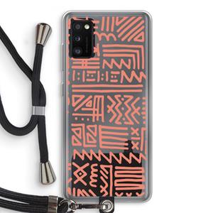 CaseCompany Marrakech Pink: Samsung Galaxy A41 Transparant Hoesje met koord