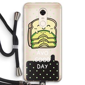 CaseCompany Avo Good Day: Xiaomi Redmi 5 Transparant Hoesje met koord