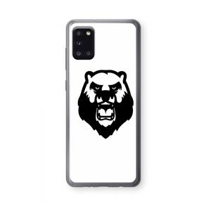 CaseCompany Angry Bear (white): Samsung Galaxy A31 Transparant Hoesje