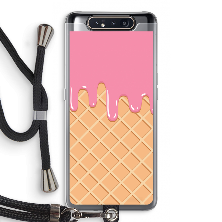 CaseCompany Ice cream: Samsung Galaxy A80 Transparant Hoesje met koord