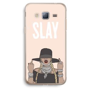 CaseCompany Slay All Day: Samsung Galaxy J3 (2016) Transparant Hoesje