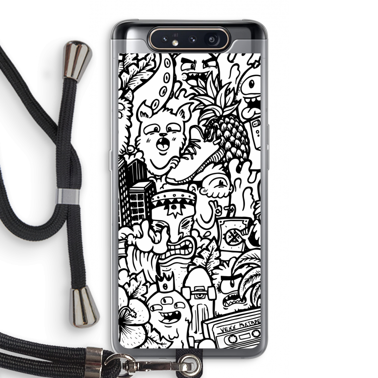 CaseCompany Vexx Mixtape #2: Samsung Galaxy A80 Transparant Hoesje met koord