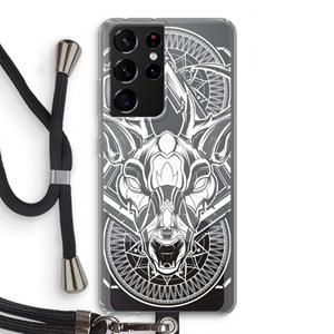 CaseCompany Oh Deer: Samsung Galaxy S21 Ultra Transparant Hoesje met koord