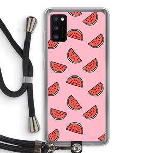 CaseCompany Watermeloen: Samsung Galaxy A41 Transparant Hoesje met koord