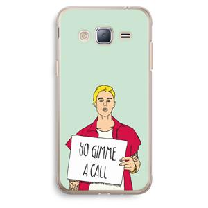 CaseCompany Gimme a call: Samsung Galaxy J3 (2016) Transparant Hoesje