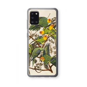 CaseCompany Carolinaparkiet: Samsung Galaxy A31 Transparant Hoesje