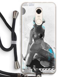 CaseCompany I will not feel a thing: Xiaomi Redmi 5 Transparant Hoesje met koord