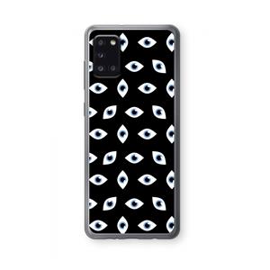 CaseCompany Eyes pattern: Samsung Galaxy A31 Transparant Hoesje