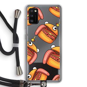 CaseCompany Hamburger: Samsung Galaxy A41 Transparant Hoesje met koord