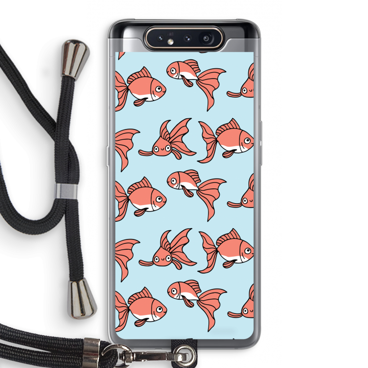 CaseCompany Blub: Samsung Galaxy A80 Transparant Hoesje met koord