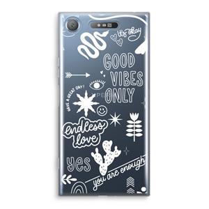 CaseCompany Good vibes: Sony Xperia XZ1 Transparant Hoesje