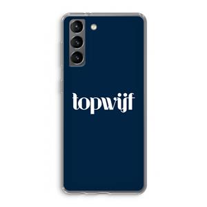CaseCompany Topwijf Navy: Samsung Galaxy S21 Transparant Hoesje