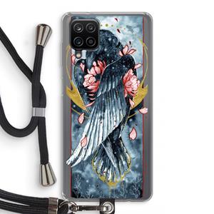 CaseCompany Golden Raven: Samsung Galaxy A12 Transparant Hoesje met koord