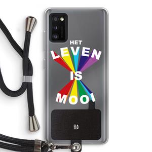 CaseCompany Het Leven Is Mooi: Samsung Galaxy A41 Transparant Hoesje met koord