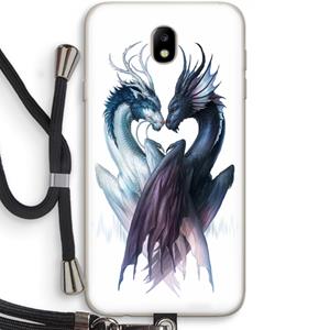 CaseCompany Yin Yang Dragons: Samsung Galaxy J7 (2017) Transparant Hoesje met koord