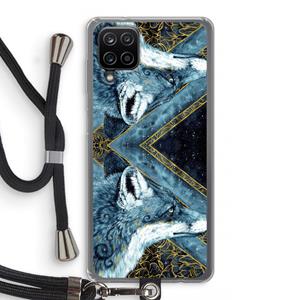 CaseCompany Golden Fox: Samsung Galaxy A12 Transparant Hoesje met koord